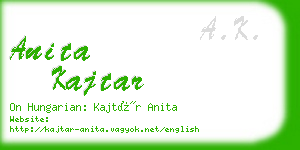 anita kajtar business card